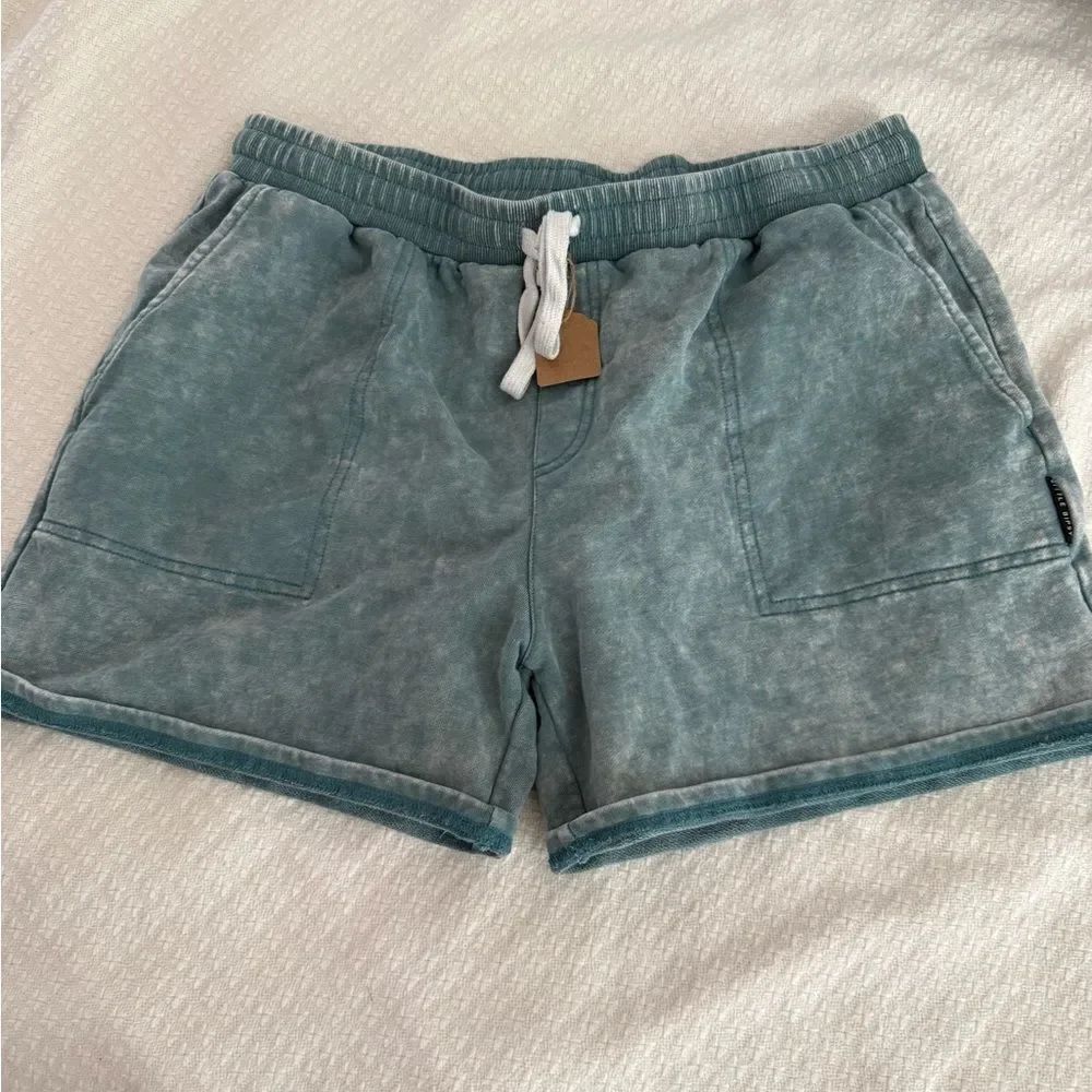 Little Bipsy LB Teal Green White Washed Drawstring Shorts